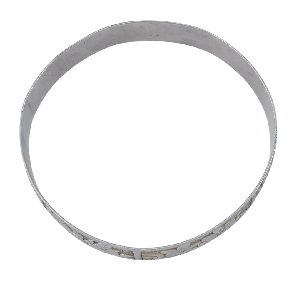 Vintage Sterling Silver 925 Floral Bangle Bracelet 9